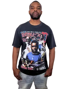 Mens Menace 2 Society Vintage Stone Washed 100% Cotton Heavy Weight Graphic T-Shirt Crew Neck tees