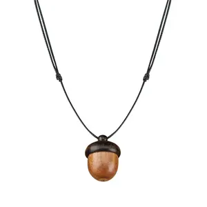 Wishing Bottle Screwable Ebony Acorn Pendant Gawu Box Adjustable Necklace