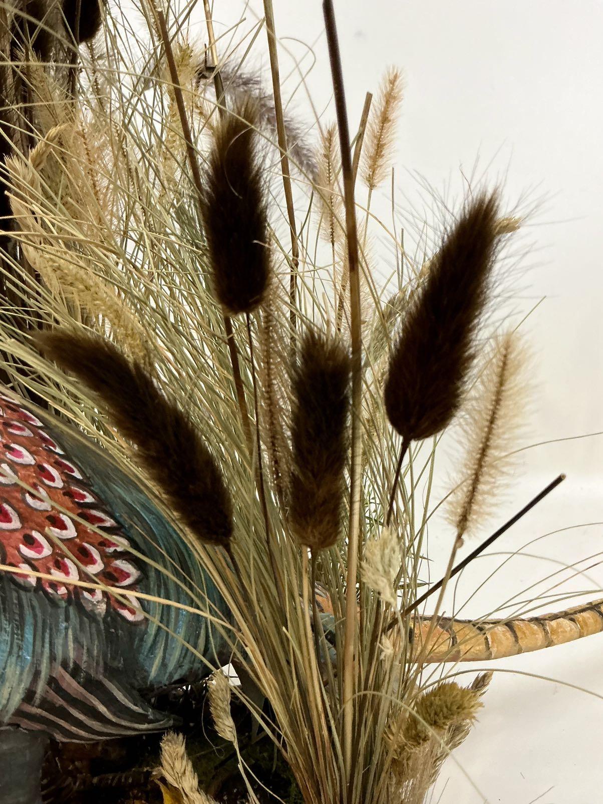 Hand made Ring neck pheasant. Animal lovers decoration, holiday’s gift of perfect home or office accent. One of a kind faux taxidermy table top elegant piece.