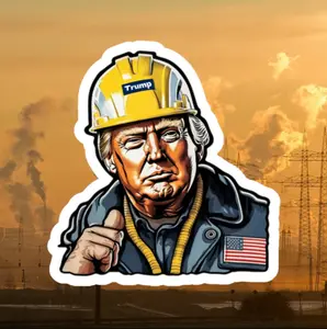 Donald Trump Hard Hat Sticker, Construction Work Sticker, Blue Collar Stickers
