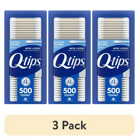 Q-tips Cotton Swabs For Hygiene and Beauty Care Original Cotton Swabs Made With 100% Cotton 500 Count Pointed Makeup Applicator Pack lip stain buds