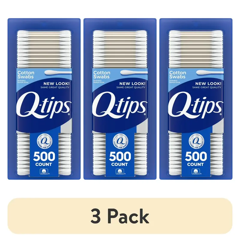 Q-tips Cotton Swabs For Hygiene and Beauty Care Original Cotton Swabs Made With 100% Cotton 500 Count Pointed Makeup Applicator Pack lip stain buds