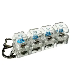 2025 New Stress-Relieving Toy Mechanical Keyboard, Crystalkeycaps with LED lights, Transparent Design,Keyboard & Keychain,ASMR Fidget Gadget