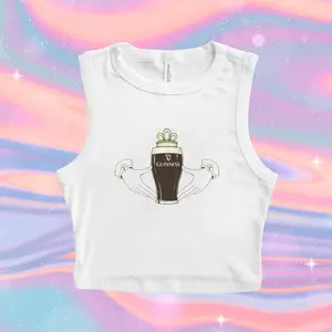 St Patrick's Day Guinness Claddagh Micro Ribbed Tank for Women, Saint Patrick Crop Tank Shamrock Bar Crawl Outfit, Y2k Crop Tank Top