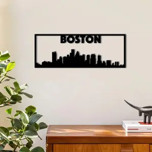 Boston Skyline Metal Wall Art Decor, Elegant Cityscape Design for Living Room and Stylish Home Decoration, Wall Decor for Home Living Room Bedroom