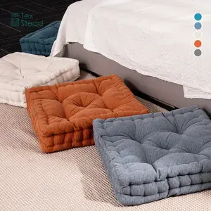 TEXSTEAD Large Pillows Seating Cushions Thick Chenille Cushion for Meditation Yoga Living Room Bench Chair Cushion Fireplace