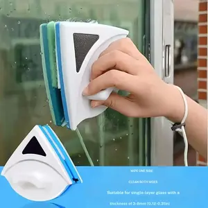Double Sided Magnetic Window Squeegee CleanerFree & Scratch Free Glass Cleaning Tool with LoopHandle, Compatible with 3 8mm Single Layer Glass(0.12 0.31in) Ideal for Home, Kitchen, Bathroom,Shower Doors & Mirrors Durable Plastic Design wit