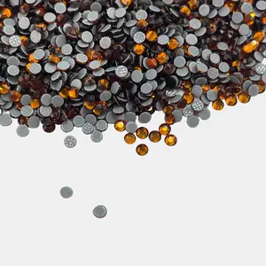 Bulk rhinestones ASFA135 Mocca Hot Fix Rhinestones Glass Material For Sewing Crafts Apparel Shoes Decoration