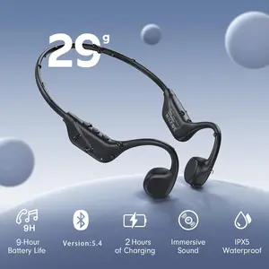 Bone Conduction Bluetooth-compatible 5.4 Earphone, Ipx5 Waterproof Wireless Sports Open-Ear Headset for Running Gym, HD Stereo Sound, Long Battery Life, True Wireless Headphones
