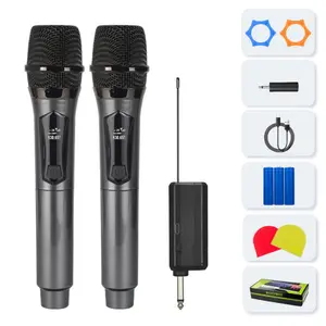 UHF wireless microphone, one to two to four, professional stage performance, KTV sound card, portable speaker box, wireless microphone, USB Rechargeable Mic