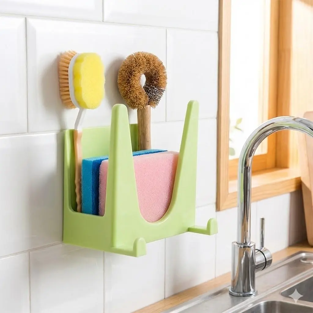 Wall-Mounted Suction Cookware Rack, Space-Saving Kitchen Organizer with Rust-Proof Hooks, Adjustable Design for Home & Commercial Use, Easy Install Anti-Slip Storage Shelf for Utensils, Bathroom Multipurpose Holder