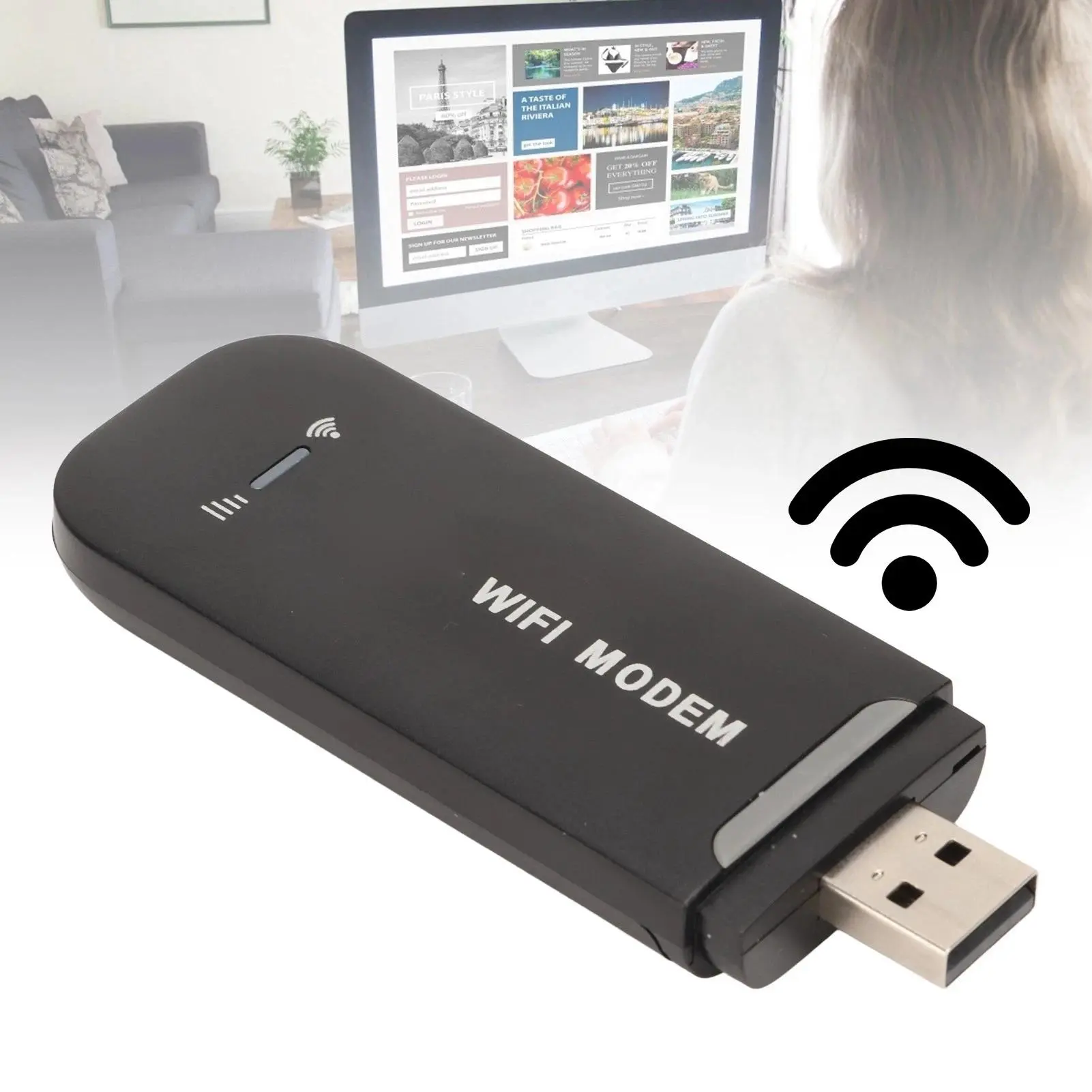 4G LTE Router 4G WiFi Router Black Up to 10 Users Stable Easy Connection USB Plug and Play for Hotspot Micro SIM Card Phone PC