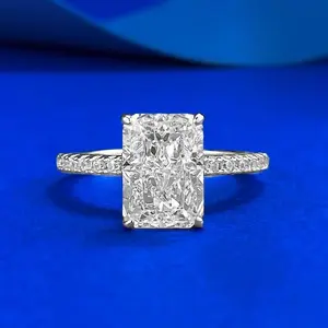 S925 Sterling Silver Rectangular 7*10mm 6A Cubic Zirconia Ring-437(68%)