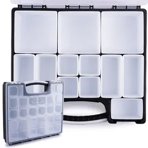 HOPPLER Organizer For Beads, Bolts, Screws, Wax Seal Kit Tools, Craft Supplies, Fishing Tackle, And More. Great Hardware Organizer For Bead Storage And Wax Sealing Supplies To Help Stay Creative. Plastic Plastic With Lid Adjustable Box Boxes