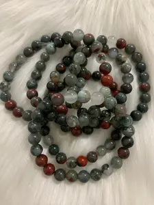 African Bloodstone 8mm crystal bracelet