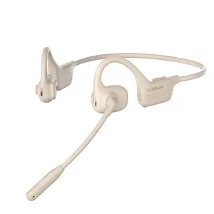 LOBKIN Bluetooth Headset with Microphone, Open Ear Headphones with DSP Noise Cancelling Mic and Multipoint, 10 hours playtime, Wireless Headset with Microphone for Work Office Working Driving Running