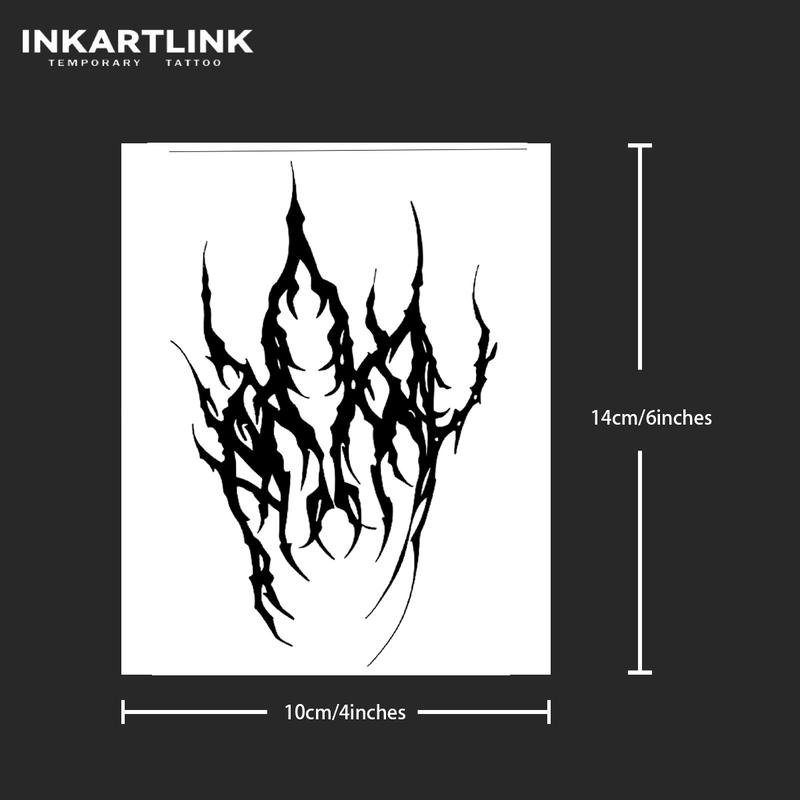 INKARTLINK Tattoo Tech, 2 Sheets Semi-Permanent Temporary Tattoos,Devil's Mark , Adult Art Design,Lasts 1-2 Weeks, Waterproof, Realistic Look, No Adhesive, No Reflection,For Man And Woman,Ideal for Swimming, Party