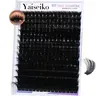Yaiseiko 300D Cluster Lashes Kit for Adults, 12-25mm Thick Long D Curl Cross Dramatic Make Up Lashes, 224Pcs Wispy Waterproof Soft False Eyelashes for DIY Home Application
