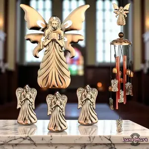 Memorial Metal Angel Wind Chimes - Retro Aluminum Windbell Hanging Ornament, Outdoor Garden Patio Decor Gift, Festival Decoration Accessory