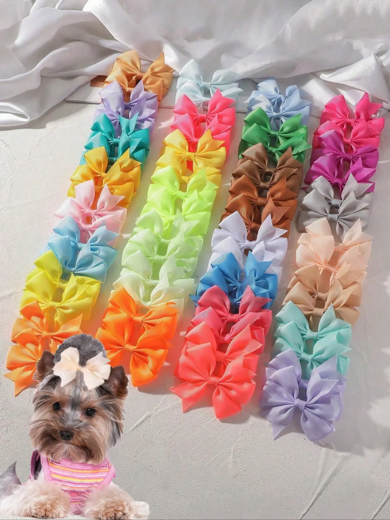 60pcs Cute Butterfly Hair Clips, Fun Colorful Boho Hair Accessories, Hair Flower Clips, All Season Polyester Bow Hair Clips, Decorative Hair Clips, Hair Barrettes, Perfect for Daily Wear, Parties, Holidays
