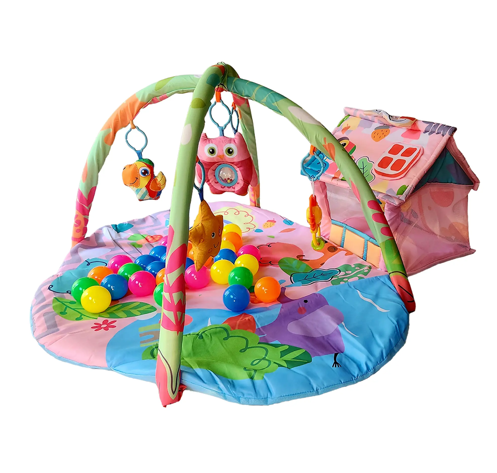 Paaqq Pink 2 in 1 Multi Use Sensory Development with Vibrant Colors Play Mat