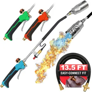 Propane Torch Weed Burner with 13 ft Hose, Adjustable 2,200,000 BTU Self Igniting Flamethrower, Heavy Duty Turbo Blow Torch For Garden, Wood, Melting Ice, Snow, Stumps, Grilling | May Vary Kitchen Utensils