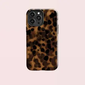 LindseyHammond Dark Tortoise Shell Pattern Phone Cover - Monogrammed Tough iPhone 16 Pro Max Case for Evryone | Durable Protection tough phone ip  14