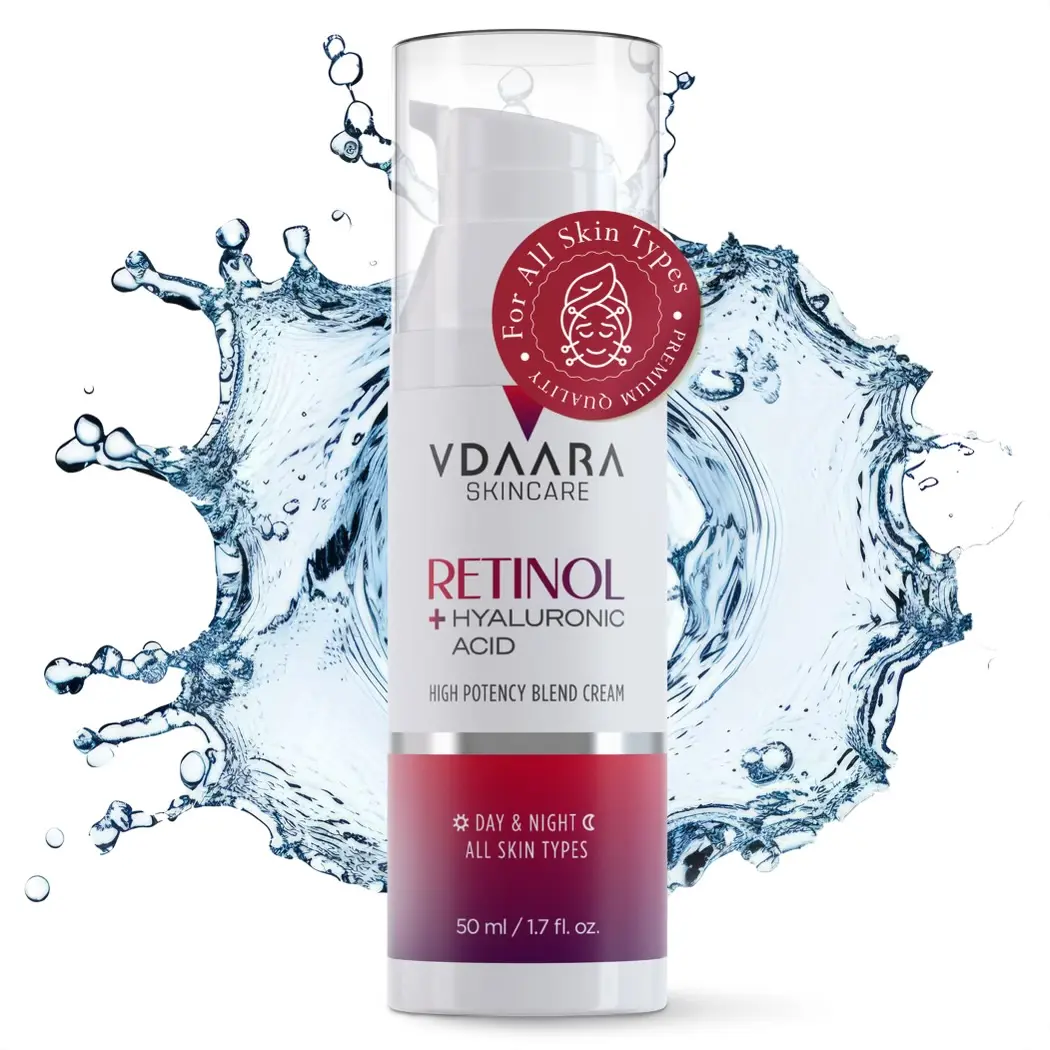 VDAARA Retinol Cream for Facial Skin Care, 2.5% - Advanced Anti Aging Face and Neck Firming Moisturizer with Hyaluronic Acid for Women and Men - Use Day and Night to Visibly Improve Wrinkles, Lift and Firm Skin Repair Comfort Hydrate Moisture Hydrating