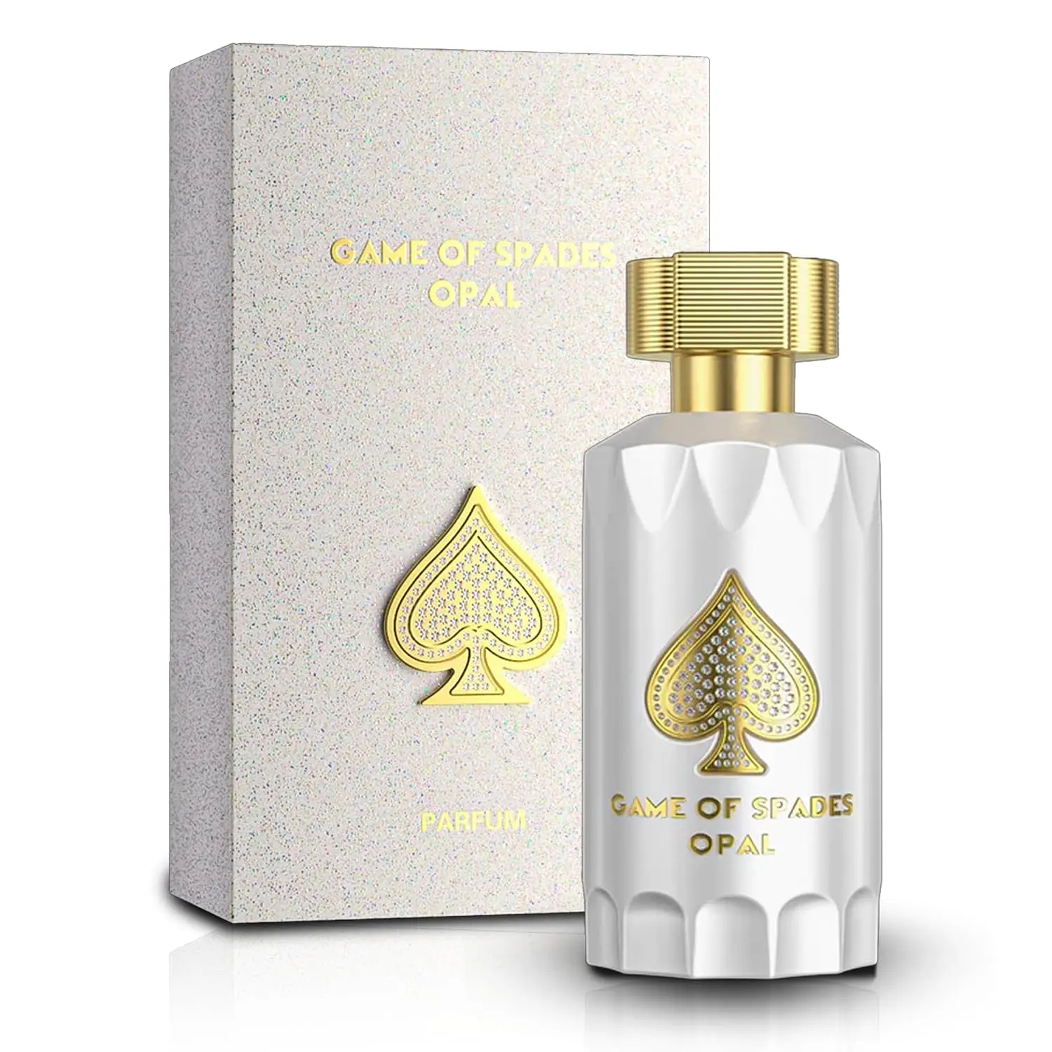 Jo Milano Game of Spades Opal Eau De Parfum Spray | 3.4 oz (100ml) | Bergamot, Lemon, Pear, Raspberry, Rose, Jasmine, Sandalwood Scent | Long Lasting Fragrance for Men and Women (Unisex)