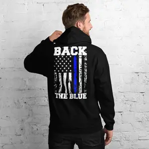 Back the Blue Hoodie Support Police Shirt Thin Blue Line Law Enforcement Appreciation Hooded Sweatshirt Outfit
