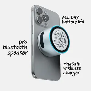 MagBeat Portable Speaker and Wireless Charger, Bluetooth 5.3, 10-Hour Play Time, LED Equalizer, TWS Stereo, IP67 Waterproof, Smartphone Audio