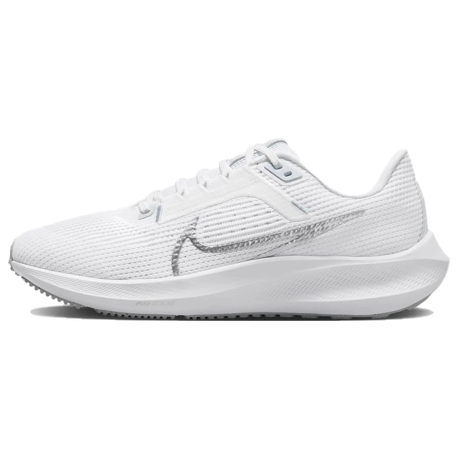 Nike Pegasus 40 White Metallic Silver Cushioned Low Top Running Shoes Women's DV3854-101