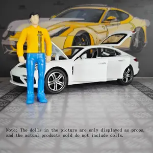 Fashion Business Sports Car Alloy Model, Diecast Metal Model, Zinc Alloy Cast, Openable Doors, Engine Hood and Trunk, Sound and Light Features, Perfect Gift