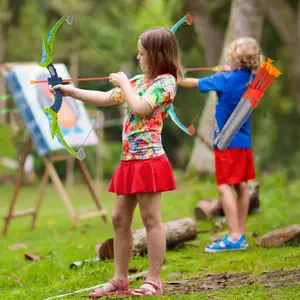 Bow and Arrow Set for Kids, 2 Pack LED Light Up Archery Set with 20 Suction Cup Arrows, Standing Target, 2 Quivers, 2 Guns, 20 Soft Bullets, 3 Target Cans, Outdoor Toy for Boy & Girl 6+ Year Old