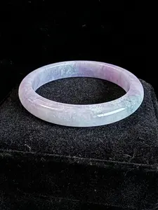 Natural Lavender Jade Bangle – Warm Orchid Lavender – 52.8mm