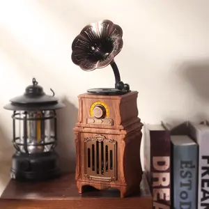 Retro Bluetooth Speaker, Vintage Radio Design, Heavy Bass, Bluetooth 5.1, Portable Wireless Speaker, Multifunctional Speaker, Supports TWS Pairing, TF Card, U Disk, FM, AUX and Phone Holder, Ideal for Home, Outdoor & Office, Gift for All Ages
