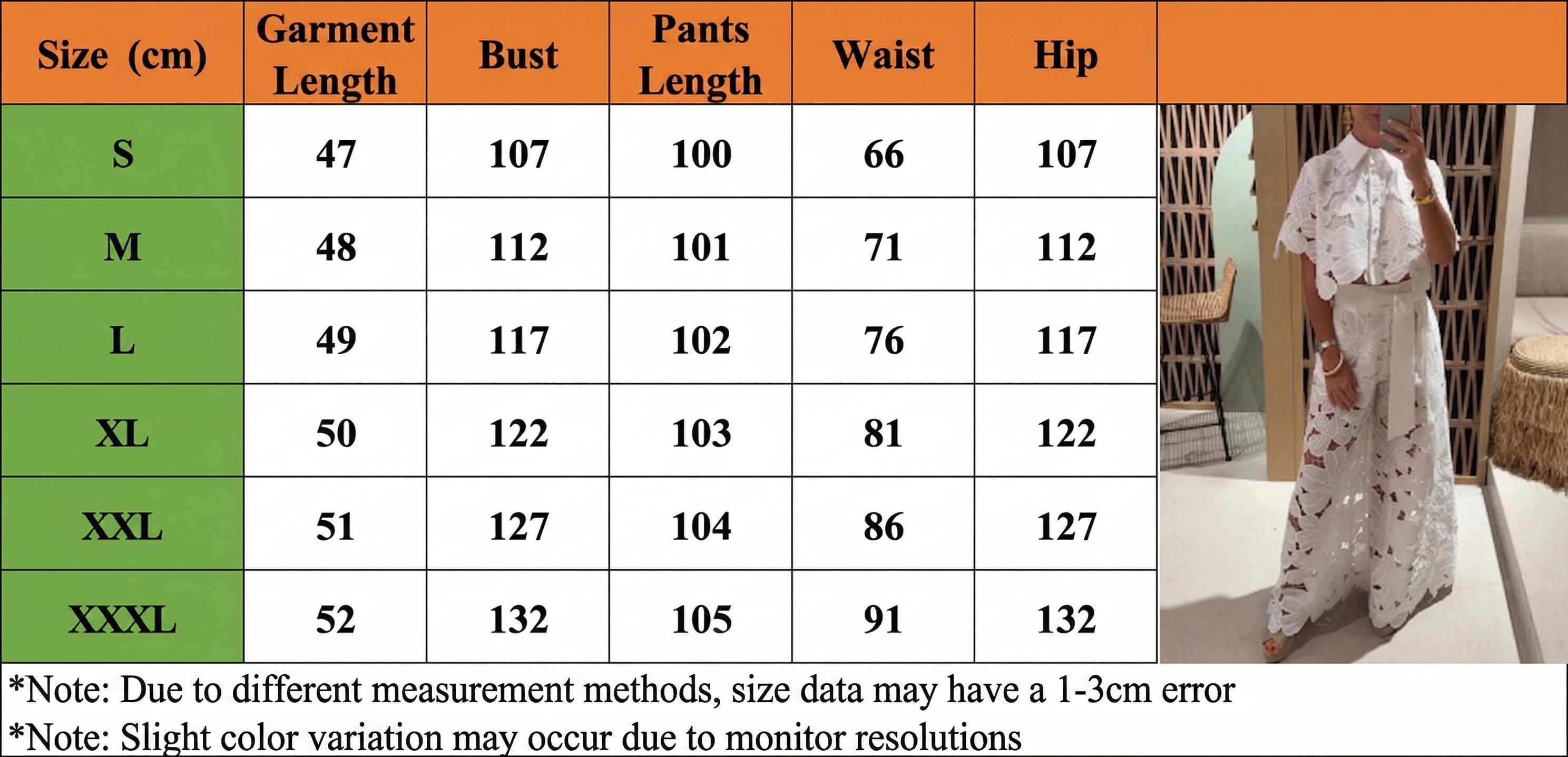 Women's 2 Piece Set Retro Lace Embroidery Hollow Out Short Sleeve Blouse Top Tie-Up Pants Matching Outfit Co-ord Elegant Summer Suit