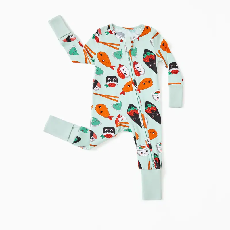 PATPAT Baby Pajama with Bamboo Viscose, Footie Jumpsuit Romper with 2-Way Zipper for Baby Boy Girl Toddler Sleeper Sleepwear
