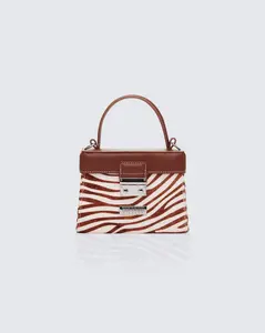 Presley Brown Real Leather Pony Vanity Bag