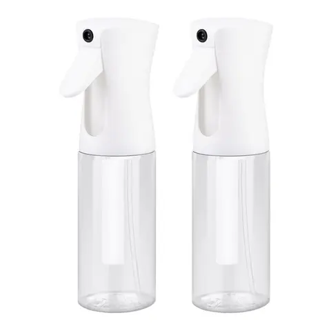 Multifunction Continuous Spray Storage Bottles & Jars 2-Pack 6.8 oz/200 mL - Gentle Squeeze, 360 Mist, Aerosol-Like Spray, 1+ Sec Burst, Consistent Coverage, Long-Lasting for Hair, Plants