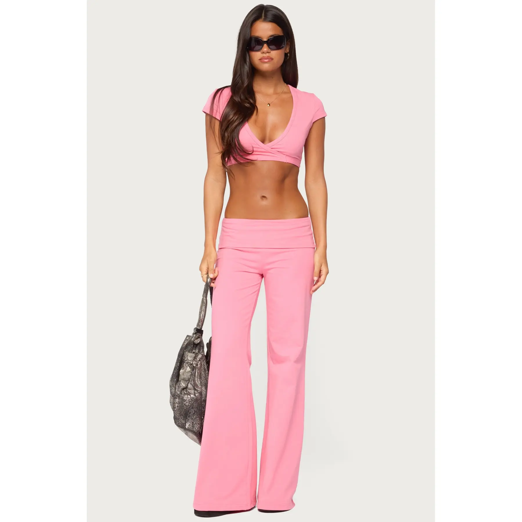 Wide Leg Foldover Pants