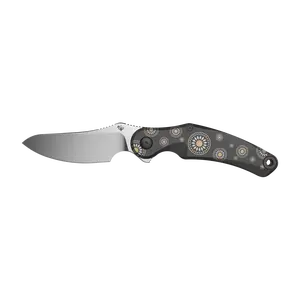 DOTS GEAR Diafire brand Grebe Pocket Knife Frame Lock, 3.47" 20CV or CPM 3V, Ball Bearing Pivot System, Titanium Handle, Ideal for Everyday Carry