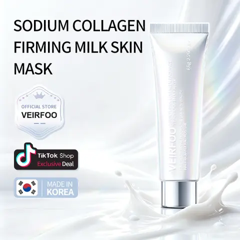 Korean Brand VEIRFOO DNA Sodium Collagen PDRN MilkVeil Calming Mask-65g x 1 tube, Relieve Sensitive Redness Dry Itch