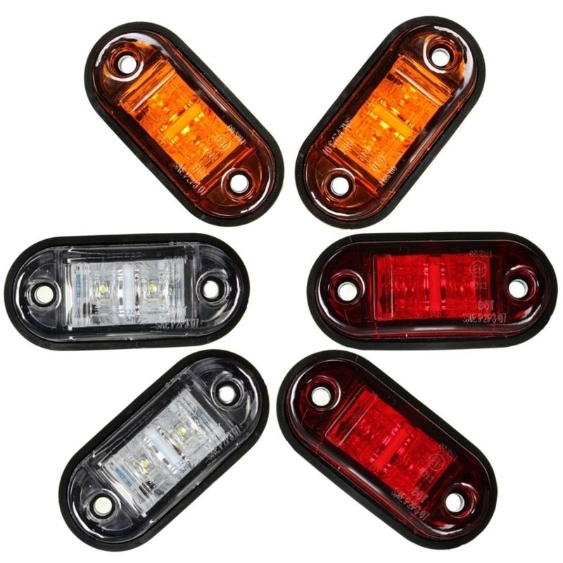 Car Side Marker Light, Side Lamp, 10pcs 4-LED Turn Signal Car Warning Light, Tail Light for Car, Truck, Trailer, RV, Boat, Universal Car Accessories