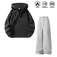 Black top + gray pants