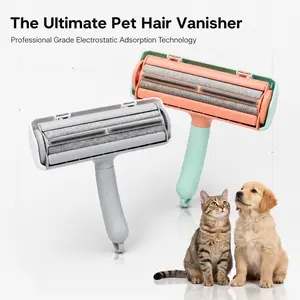 Reusable Pet Hair Remover Roller - Double-Sided Static Lint Fur Remover, Washable Eco-Friendly, No Batteries/Adhesive Needed, Efficient for Dog & Cat Hair on Couch, Carpet, Car Seats