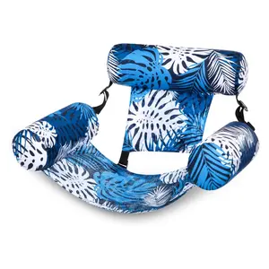 Pool Floats Chairs Adult,Inflatable Pool Lounge,Plant Pattern Floating Mat Hammock,Blow up Water Chairs Noodles rafts for Party Summer Water Beach Fun