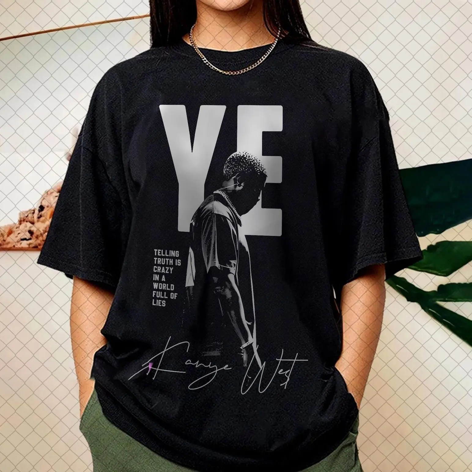 YE Vintage 90s Bootleg T-Shirt, Retro Rapper Graphic Tee, Hip Hop Streetwear Style, Unisex Heavyweight Music Fashion Shirt
