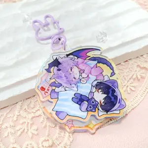 Limited Edition Genshin Impact Retro Series  Rotatable Durin & Wanderer Acrylic Laser Keychain.