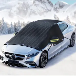 Universal Winter   Windshield Cover for Ice and Snow Prevention - Automotive Protector Featuring Side Window & Rearview Mirror Shields, Suitable for  Sedans and SUVs